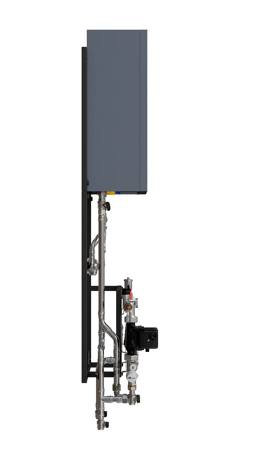 Основа системы отопления E8 HeatBox на 9 контуров отопления с газовым двухконтурным котлом E8GHB24W, трубы нержавеющая сталь